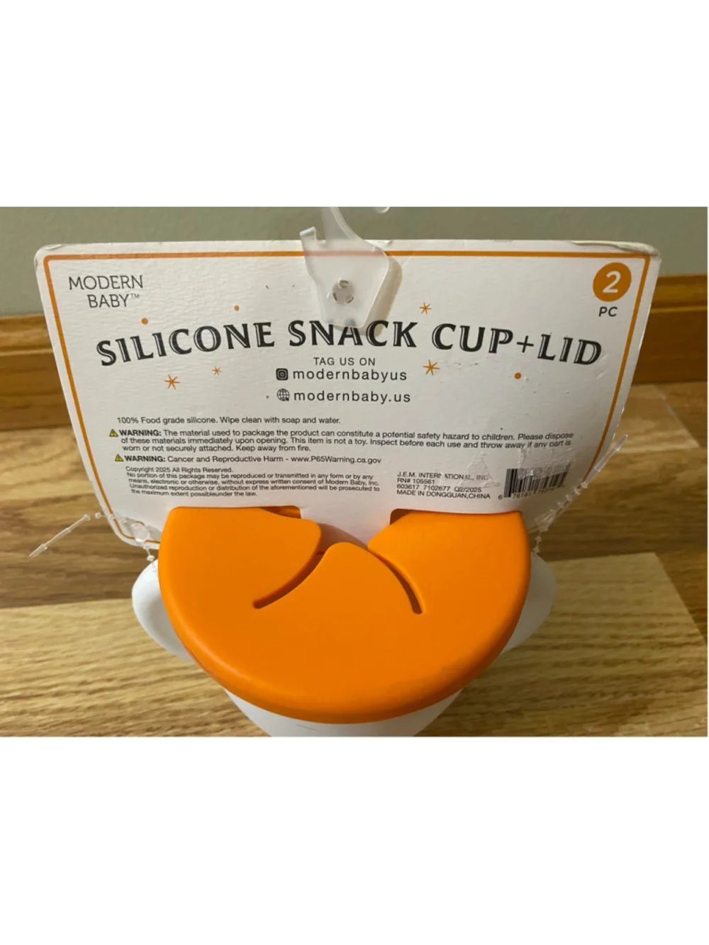 Modern Baby Unisex Snack Cup Set One Size White Orange Black